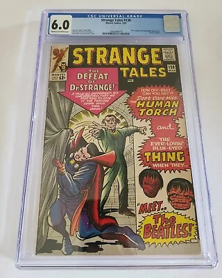 Buy Strange Tales #130 Marvel 1965 CGC 6.0 Stan Lee/Ditko/Kirby! The Beatles Cameo! • 111.28£