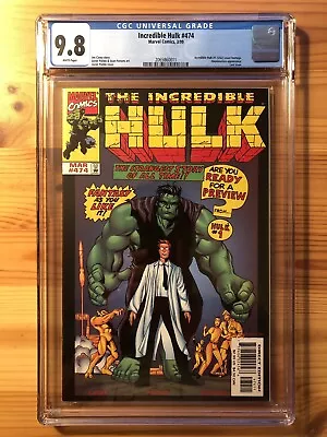 Buy Incredible Hulk 474 CGC 9.8 March 1999 Last Issue • 138.36£