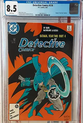Buy Detective Comics 578 CGC 8.5 1987 Todd McFarlane Batman Year 2 DC Comics REAPER • 63.06£