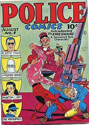 Buy Police Comics #1 - Reprint - Plastic Man - Phantom Lady - Firebrand - VF - • 39.64£