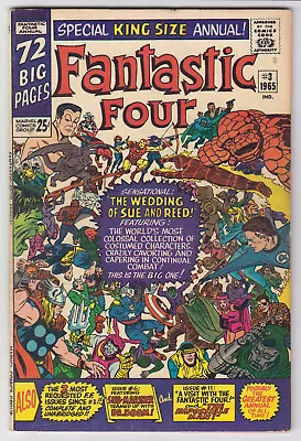 Buy Fantastic Four Annual #3 (VG+) The Wedding Of Sue & Reed - 1965 • 39.44£