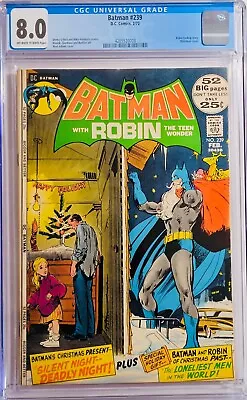 Buy 1972 Batman 239 CGC 8.0  Christmas Cover Santa Beard-Batman. RARE! • 140.75£