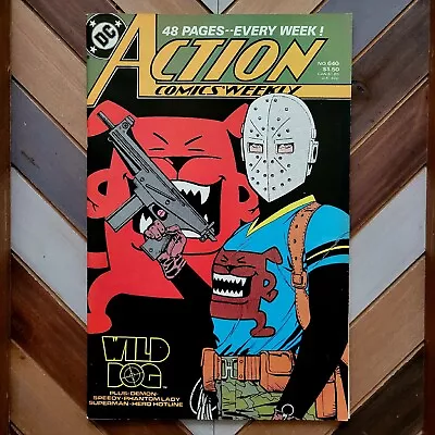 Buy ACTION COMICS #640 VF (DC 1989) Classic WILD DOG! + PHANTOM LADY! Demon & SPEEDY • 7.95£
