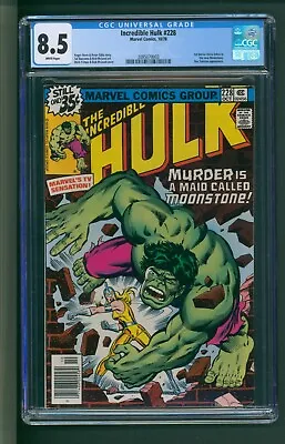 Buy Incredible Hulk #228 CGC 8.5 White Pages 1st New Moonstone • 63.06£