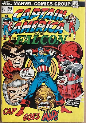 Buy Captain America #162 June 1973 Peggy Carter In Continuity & Origin Red Skull App • 9.99£