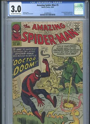 Buy Amazing Spider-Man #5 1963 CGC 3.0 (Doctor Doom App!)* • 1,268.78£