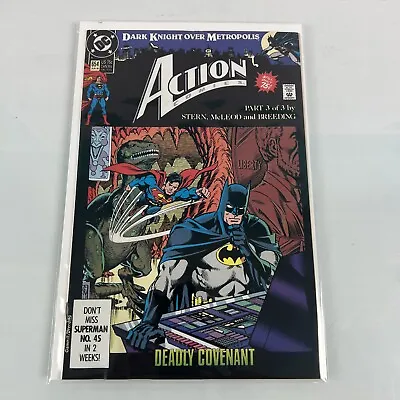 Buy Action Comics #654 Superman Batman Dark Knight Over Metropolis 1990 DC NM • 4£