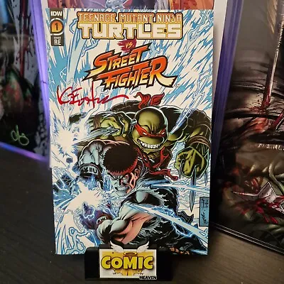 Buy TMNT VS Street Fighter #1 Edwards Exclusive Signed By Kevin Eastman W/COA 🔥 • 39.95£