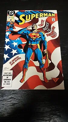 Buy 1991 DC COMICS SUPERMAN #53 VF VINTAGE CLASSIC FLAG COVER Visit My EBay Store • 3.16£