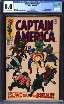 Buy Captain America #104 Cgc 8.0 Ow/wh Pages // Marvel Comics 1968 • 79.06£