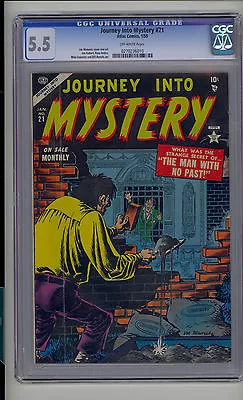 Buy Journey Into Mystery #21 CGC 5.5 FN- Unrestored Atlas Marvel Scarce OW Pages • 512.43£