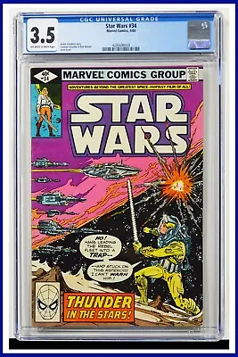 Buy Star Wars #34 CGC Graded 3.5 Marvel 1980 OFF-White To White Pages Comic Book. • 23.72£