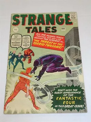 Buy Strange Tales #106 Marvel Comics Fantastic Four March 1963 Vg+ (4.5)** • 59.99£