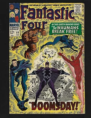 Buy Fantastic Four #59 VF- Kirby Doctor Doom Silver Surfer Inhumans Wyatt Wingfoot • 63.92£