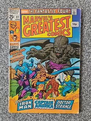 Buy MARVEL'S GREATEST COMICS #27 FT. Fantastic Four, Iron Man, Doctor Strange. 1970 • 7.99£