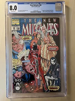Buy New Mutants #98 CGC 8.0 First Appearance Of Deadpool (Facsimile Incl.) • 298.79£