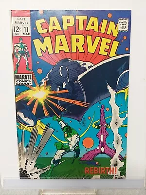 Buy Captain Marvel #11      New Powers, Death Of Una     Marvel Comics 1968   (F415) • 19.82£
