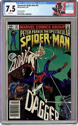 Buy Spectacular Spider-Man Peter Parker #64N CGC 7.5 Newsstand 1982 4014163013 • 91.62£