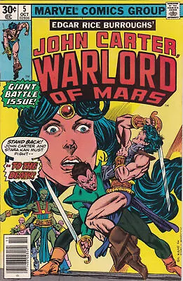 Buy John Carter Warlord Of Mars #5 1977 Marvel Comics High Grade • 4.05£