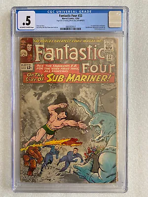 Buy Fantastic Four #33 CGC .5 1964 - 1st Attuma, Sub-Mariner Appearance • 72.39£