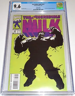 Buy Incredible Hulk #377 Cgc 9.6 White Pages 3rd Printing January 1991 (sa) • 999.99£