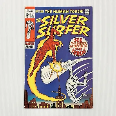 Buy Silver Surfer #15 1970 VF- Cent Copy Vs Human Torch • 180£
