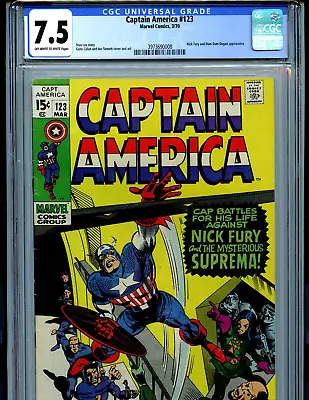 Buy Captain America #123 CGC 7.5 1970 Marvel Suprema Amricons K54 • 160.85£