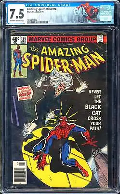 Buy Amazing Spider-Man #194 CGC 7.5 (1979) 1st App Of The Black Cat! L@@K! • 191.55£