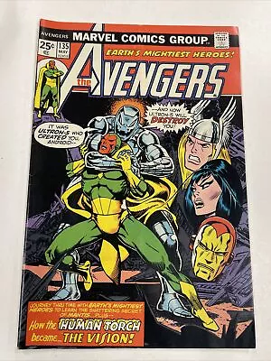 Buy Avengers #135 Bronze Age Origin Of Vision VF/FN Marvel 1975 Hot Key!! • 23.67£