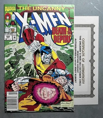 Buy THE UNCANNY X-MEN 293 (VF 8.0) NEWSSTAND AUTOGRAPHED By ANDY KUBERT / With COA * • 32.72£