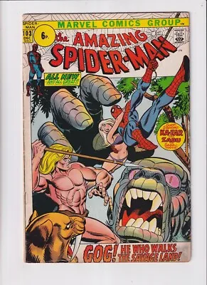 Buy Amazing Spider-Man (1963) # 103 UK Price (4.5-VG+) (468930) Ka-Zar, 1st Gog 1971 • 30.60£