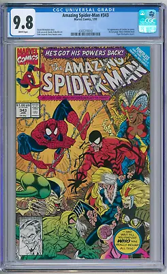 Buy Amazing Spider-Man 343 CGC Graded 9.8 NM/MT Marvel Comics 1991 • 80.39£