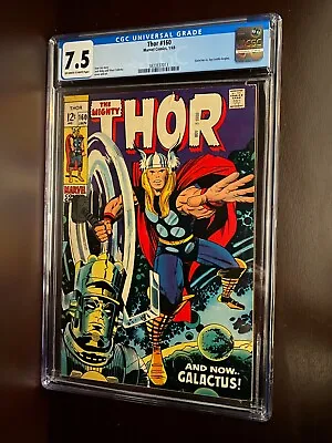 Buy Thor #160 (1969 ) / CGC 7.5 / Galactus Vs Ego Battle / Classic Silver Age Comic • 103.65£