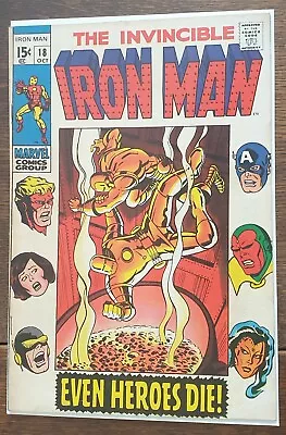 Buy Marvel Comics Iron Man #18 Oct 1969 (6.0 FN+) #MIS0280 • 24.99£