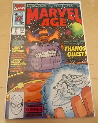 Buy Marvel Age Comic # 91 VFN Preview Of Thanos Quest (pre-dates Thanos Quest # 1) • 8.99£