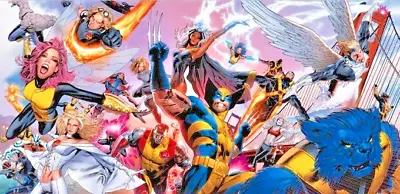 Buy Uncanny X-Men #1 Team Cover Poster Greg Land 54x20 2008 Marvel New • 38.12£