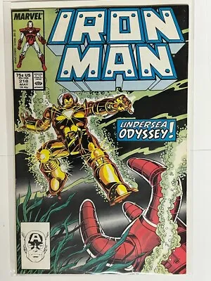 Buy Marvel Comics Iron Man #218 1st Appearance Of Iron Man's Deep Sea Armor 1987 | C • 3.94£