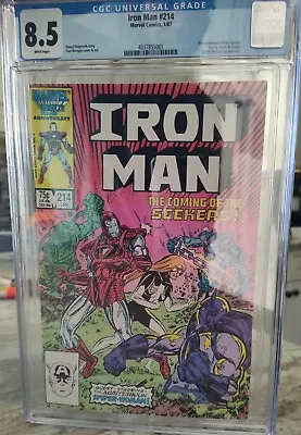 Buy Iron Man #214 CGC 8.5 White Pages 1987 Comic Book 1st App. Of The Seekers • 56.99£