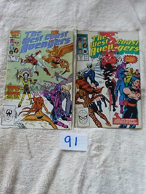 Buy 2 X Marvel Comics – The West Coast Avengers– July 86 & Oct 88 Ex Con Bundle (91) • 5.50£