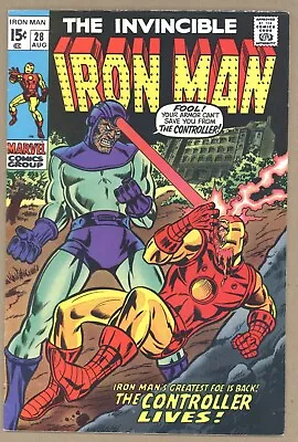 Buy Iron Man 28 FN+ Don Heck! Johnny Craig! CONTROLLER! 1970 Marvel Comics T693 • 14.15£