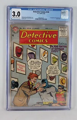 Buy DC Golden Age Batman Detective Comics 230 1956 CGC 3.0 1st Appearance Mad Hatter • 804.27£