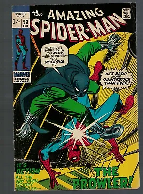Buy Marvel Comics Amazing Spiderman 93 Prowler Appearance 6.0 FN Avengers 1970 • 59.99£