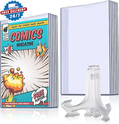 Buy Comic Book Display Case Set Include Comic Book Sleeves And Clear Plastic Easels • 25.60£