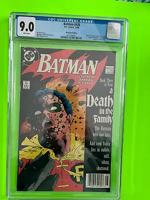 Buy Batman 428 12/88 Cgc 9.0 White Pages Death In The Family Newsstand Variant • 59.93£