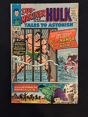 Buy Tales To Astonish 70 Marvel 1965 1st King Neptune Namor Solo Stories Begin • 16.79£