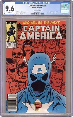 Buy Captain America #333N CGC 9.6 Newsstand 1987 4397955021 • 49.02£