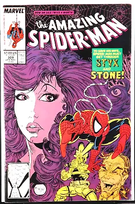 Buy AMAZING SPIDER-MAN #309 VF 1st Appearance Styx And Stone 1988 Todd McFarlane • 10.27£