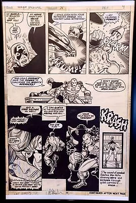 Buy Captain Marvel #28 Pg. 9 By Jim Starlin 11x17 FRAMED Original Art Print Comic Po • 47.39£