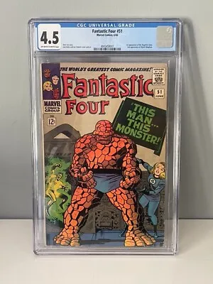 Buy Fantastic Four 51 1st Print CGC 4.5 - Lee Kirby - Marvel Comics • 118.59£