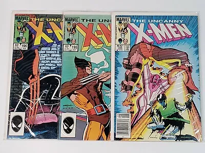 Buy Uncanny X-Men 194 195 196 Marvel Comics 3 Book Copper Age Run 1985 VF+ Or Better • 15.82£